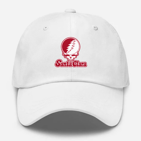 Santa Clara Stealie Premium Unisex Dad Hat — Design: Santa Clara University — White
