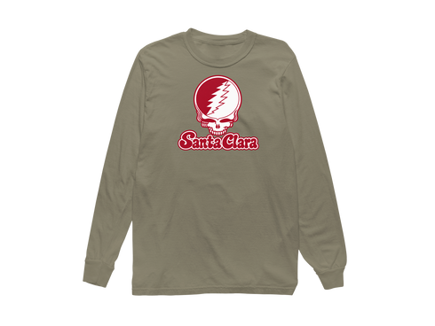 Santa Clara Stealie Premium Unisex Long-Sleeve — Design: Santa Clara University — Sandstone