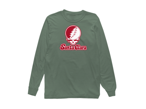 Santa Clara Stealie Premium Unisex Long-Sleeve — Design: Santa Clara University — Light Green