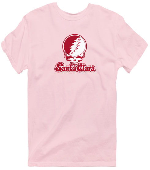Santa Clara Stealie Premium Unisex T-Shirt — Design: Santa Clara University — Light Pink