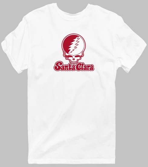 Santa Clara Stealie Premium Unisex T-Shirt — Design: Santa Clara University — White