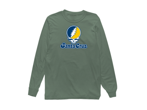 Santa Cruz Stealie Premium Unisex Long-Sleeve — Design: California University of Santa Cruz — Light Green