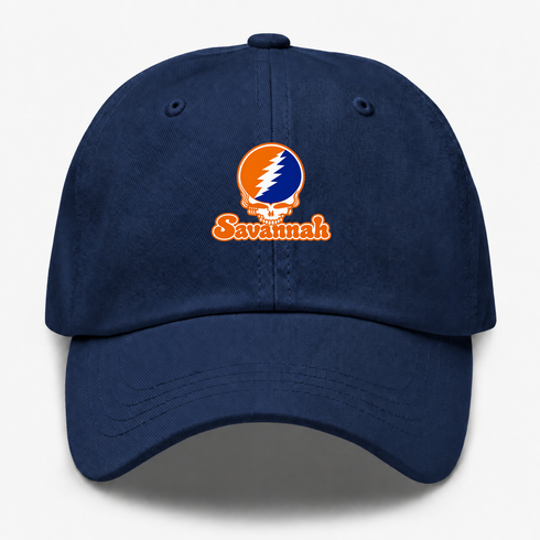 Savannah Stealie Premium Unisex Dad Hat — Design: Savannah State University — Navy