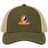 Savannah Stealie Premium Unisex Trucker Cap — Design: Savannah State University — Moss/Khaki