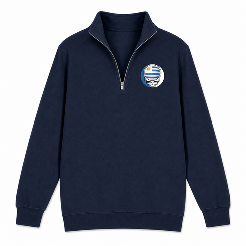 Uruguay FIFA World Cup - Premium Grateful Dead Quarter-Zip Pullover - Navy - 4