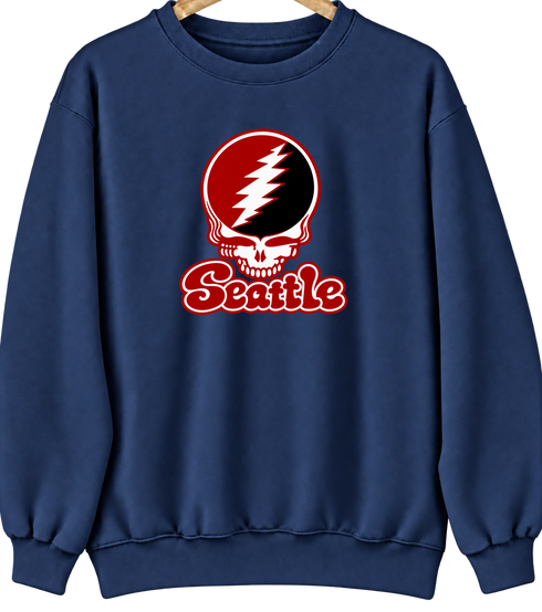 Seattle Stealie Premium Unisex Crewneck — Design: Seattle University — Navy