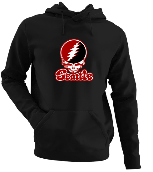 Seattle Stealie Premium Unisex Hoodie — Design: Seattle University — Black