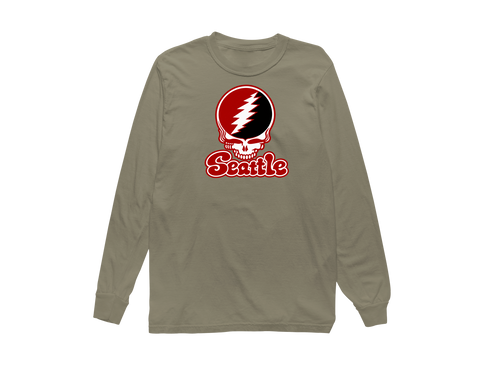 Seattle Stealie Premium Unisex Long-Sleeve — Design: Seattle University — Sandstone