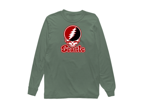 Seattle Stealie Premium Unisex Long-Sleeve — Design: Seattle University — Light Green