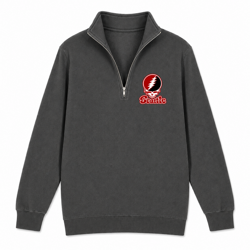 Seattle Stealie Premium Unisex Quarter-Zip — Design: Seattle University — Charcoal