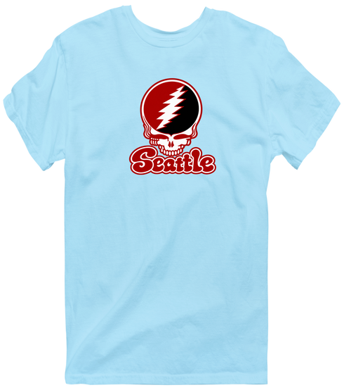 Seattle Stealie Premium Unisex T-Shirt — Design: Seattle University — Light Blue