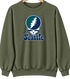 Seattle Baseball Stealie Grateful Dead Crewneck — Seattle Mariners — Military Green