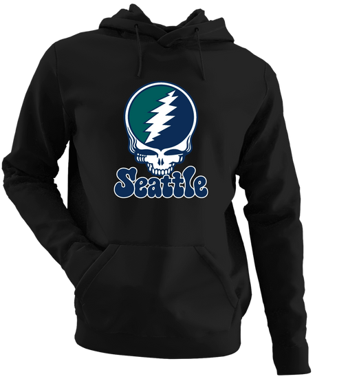 Seattle Baseball Stealie Grateful Dead Hoodie — Seattle Mariners — Black