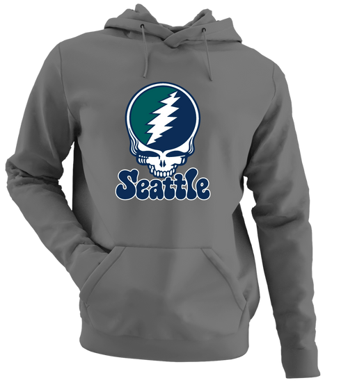 Seattle Baseball Stealie Grateful Dead Hoodie — Seattle Mariners — Charcoal