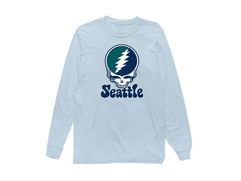 Seattle Baseball Stealie Grateful Dead Long-Sleeve — Seattle Mariners — Chambray