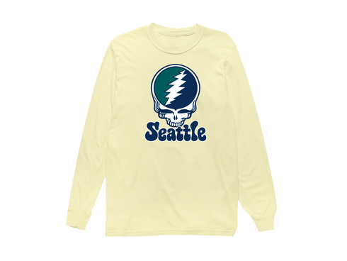 Seattle Baseball Stealie Grateful Dead Long-Sleeve — Seattle Mariners — Butter