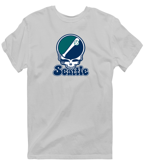 Seattle Baseball Stealie Grateful Dead T-Shirt — Seattle Mariners — Sport Grey