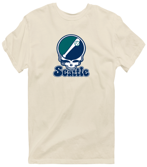 Seattle Baseball Stealie Grateful Dead T-Shirt — Seattle Mariners — Sand