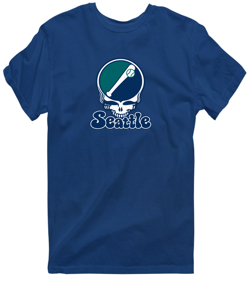 Seattle Baseball Stealie Grateful Dead T-Shirt — Seattle Mariners — Navy