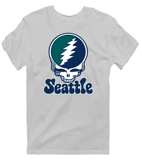 Seattle Baseball Stealie Grateful Dead T-Shirt — Seattle Mariners — Sport Grey