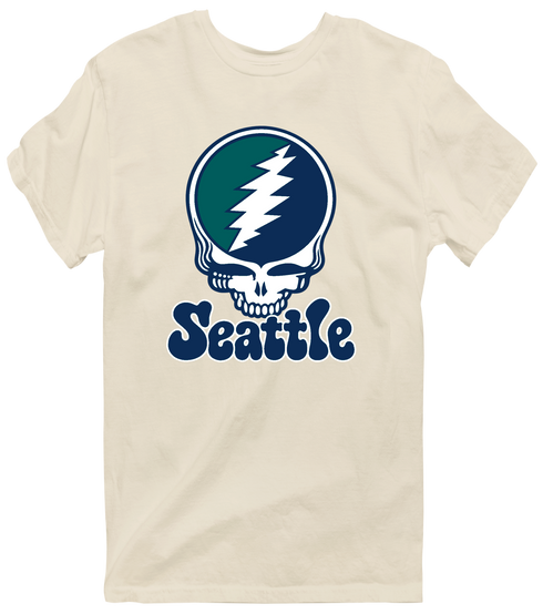 Seattle Baseball Stealie Grateful Dead T-Shirt — Seattle Mariners — Sand