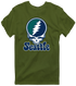 Seattle Baseball Stealie Grateful Dead T-Shirt — Seattle Mariners — Military Green