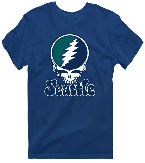 Seattle Baseball Stealie Grateful Dead T-Shirt — Seattle Mariners — Navy