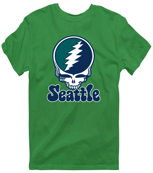 Seattle Baseball Stealie Grateful Dead T-Shirt — Seattle Mariners — Irish Green