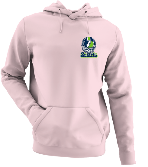 Seattle Helmet Stealie Premium Unisex Hoodie — Seattle Seahawks — Light Pink