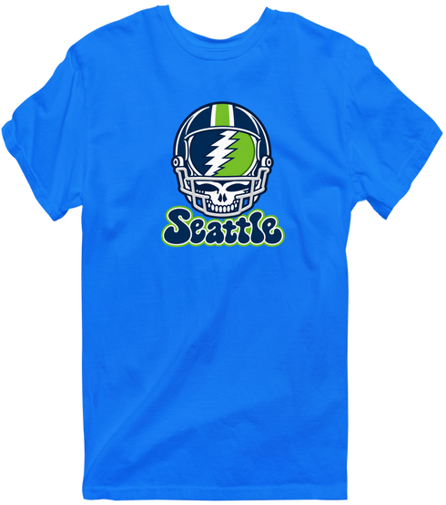 Seattle Helmet Stealie Premium Unisex T-Shirt — Seattle Seahawks — Royal