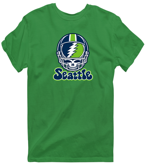 Seattle Helmet Stealie Premium Unisex T-Shirt — Seattle Seahawks — Irish Green