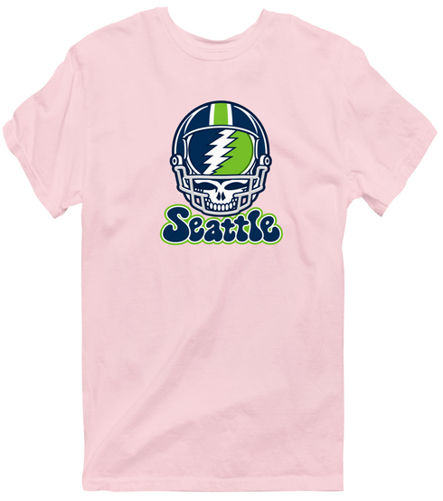 Seattle Helmet Stealie Premium Unisex T-Shirt — Seattle Seahawks — Light Pink