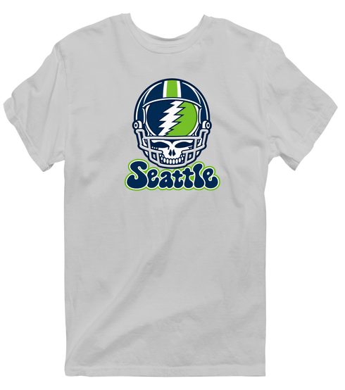 Seattle Helmet Stealie Premium Unisex T-Shirt — Seattle Seahawks — Sport Grey