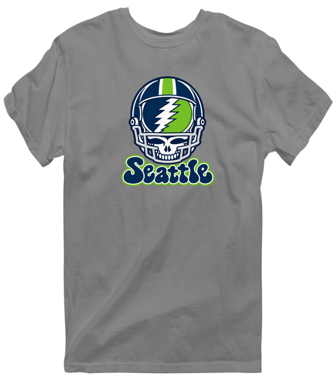 Seattle Helmet Stealie Premium Unisex T-Shirt — Seattle Seahawks — Dark Heather