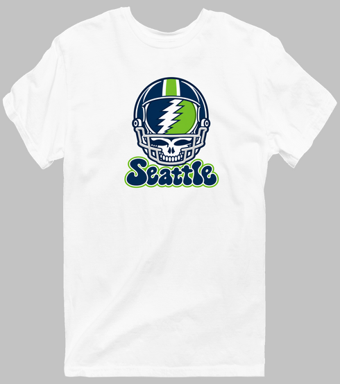 Seattle Helmet Stealie Premium Unisex T-Shirt — Seattle Seahawks — White