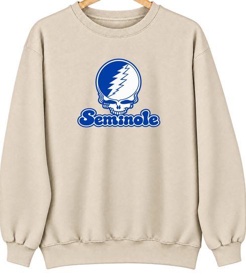 Seminole Stealie Premium Unisex Crewneck — Design: Seminole State College — Sand
