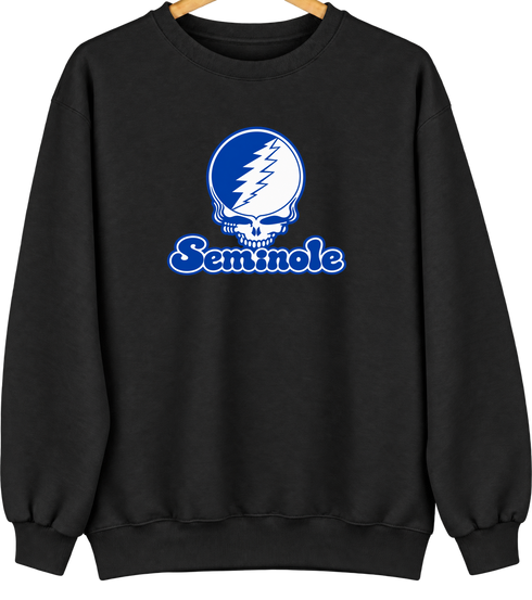 Seminole Stealie Premium Unisex Crewneck — Design: Seminole State College — Black