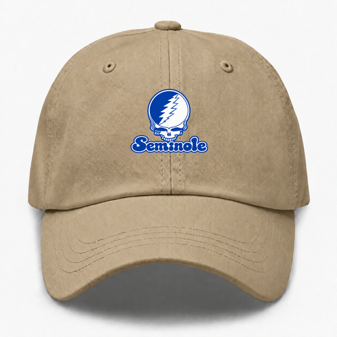 Seminole Stealie Premium Unisex Dad Hat — Design: Seminole State College — Khaki
