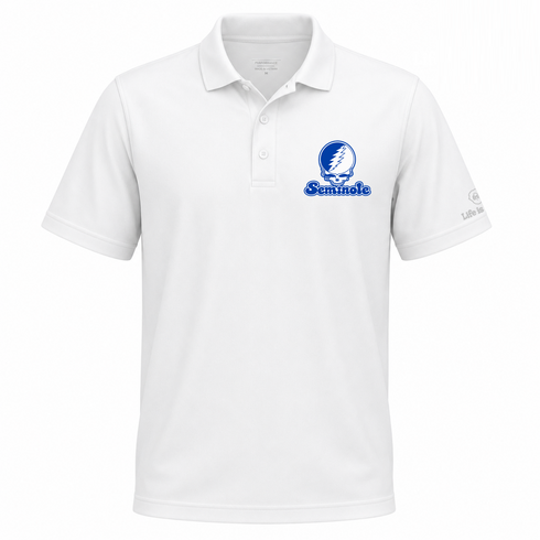 Seminole Stealie Premium Unisex Polo — Design: Seminole State College — White
