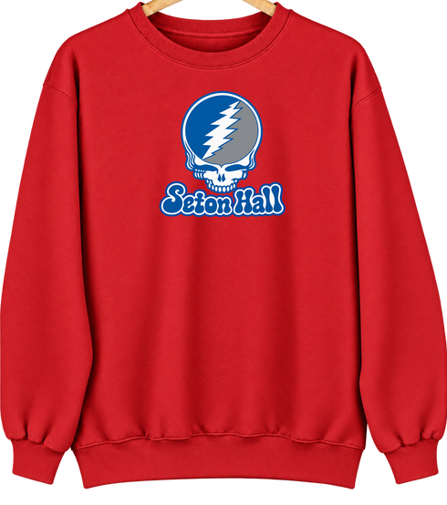 Seton Hall Stealie Premium Unisex Crewneck — Red