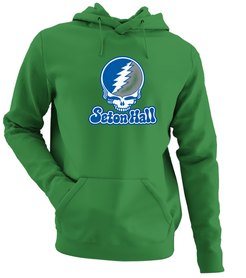 Seton Hall Stealie Premium Unisex Hoodie — Design: Seton Hall University — Irish Green