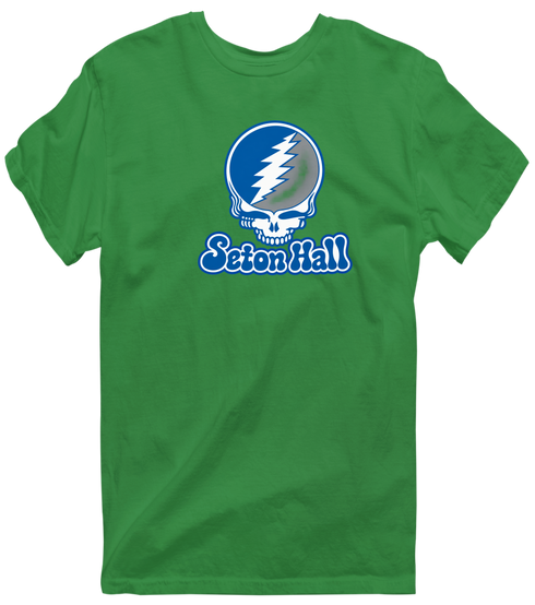 Seton Hall Stealie Premium Unisex T-Shirt — Design: Seton Hall University — Irish Green