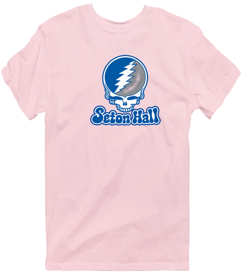 Seton Hall Stealie Premium Unisex T-Shirt — Design: Seton Hall University — Light Pink