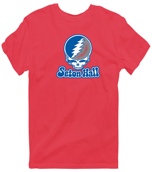 Seton Hall Stealie Premium Unisex T-Shirt — Design: Seton Hall University — Heather Red
