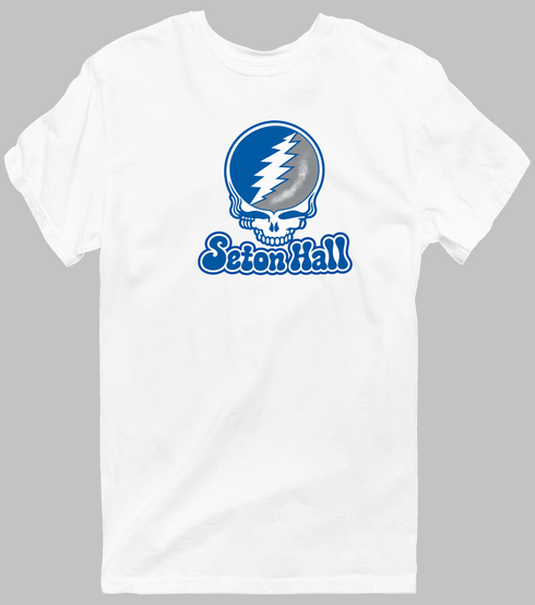 Seton Hall Stealie Premium Unisex T-Shirt — Design: Seton Hall University — White