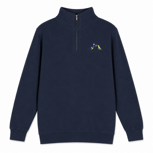 Jerry and Frank are Sharin' - Life is dead.® - Premium Grateful Dead Quarter-Zip Pullover - Navy - 4