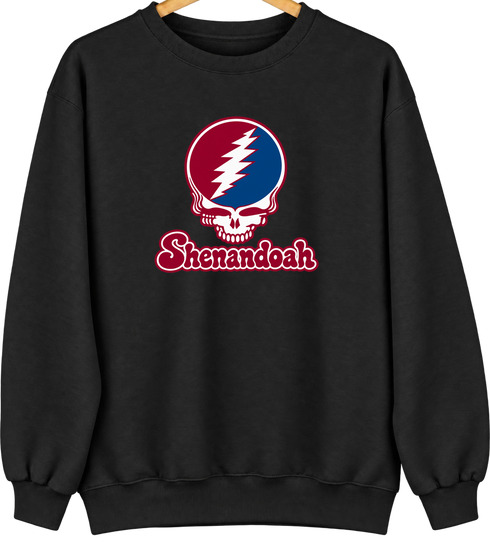 Shenandoah Stealie Premium Unisex Crewneck — Design: Shenandoah University — Black
