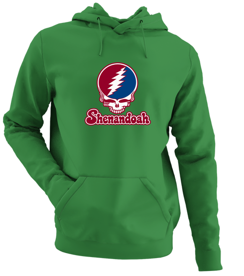 Shenandoah Stealie Premium Unisex Hoodie — Design: Shenandoah University — Irish Green