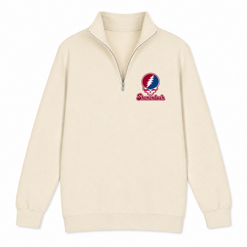 Shenandoah Stealie Premium Unisex Quarter-Zip — Design: Shenandoah University — Sand