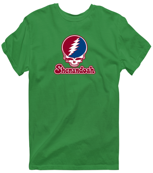 Shenandoah Stealie Premium Unisex T-Shirt — Design: Shenandoah University — Irish Green